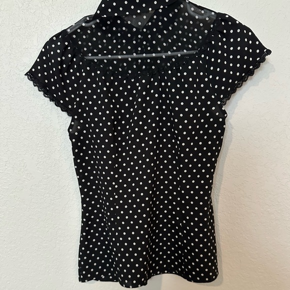 LOFT Tops - Black & White Polka Dot Loft Blouse